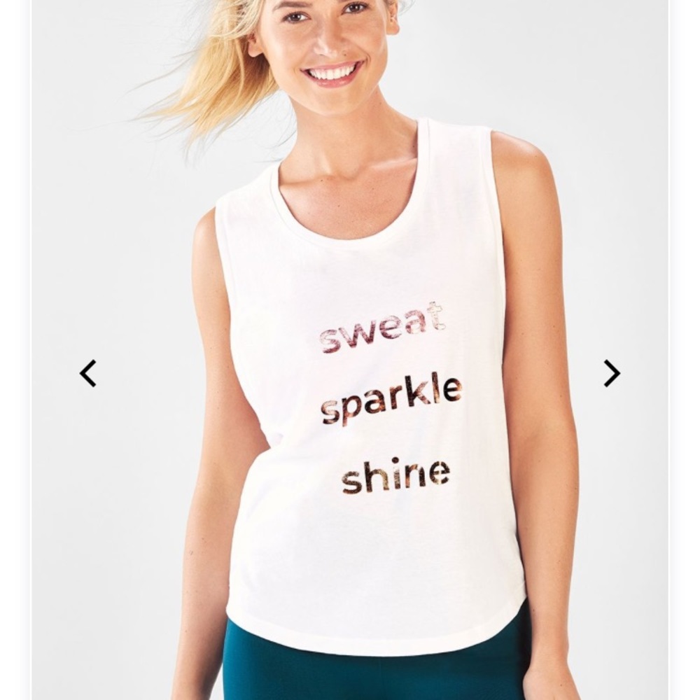 Sweat Sparkle Shine White Tank Top